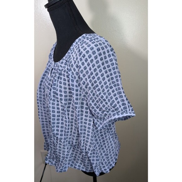 Madewell Puff-Sleeve A-Line Top In Washed Lavender Button Front Oversized Medium - Picture 6 of 13